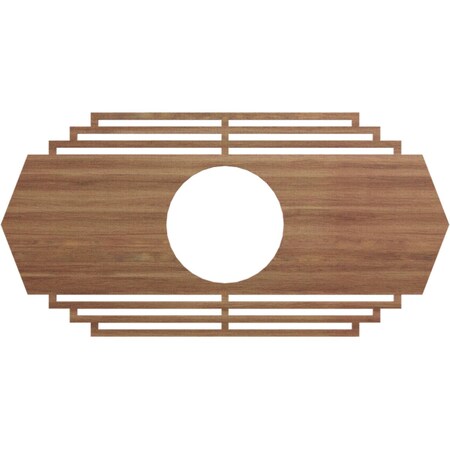 Ekena Millwork Chrysler Wood Fretwork Pierced Ceiling Medallion, Walnut, 32"W x 16"H x 8 3/8"ID x 1/4"T CMWP32X16X0250CSWA